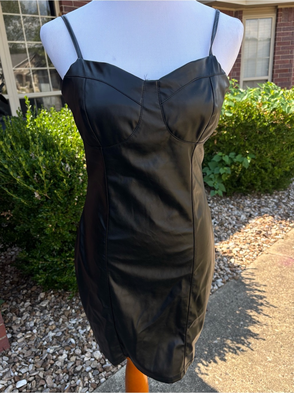 Almost Famous Black Faux Leather Mini Slip Dress